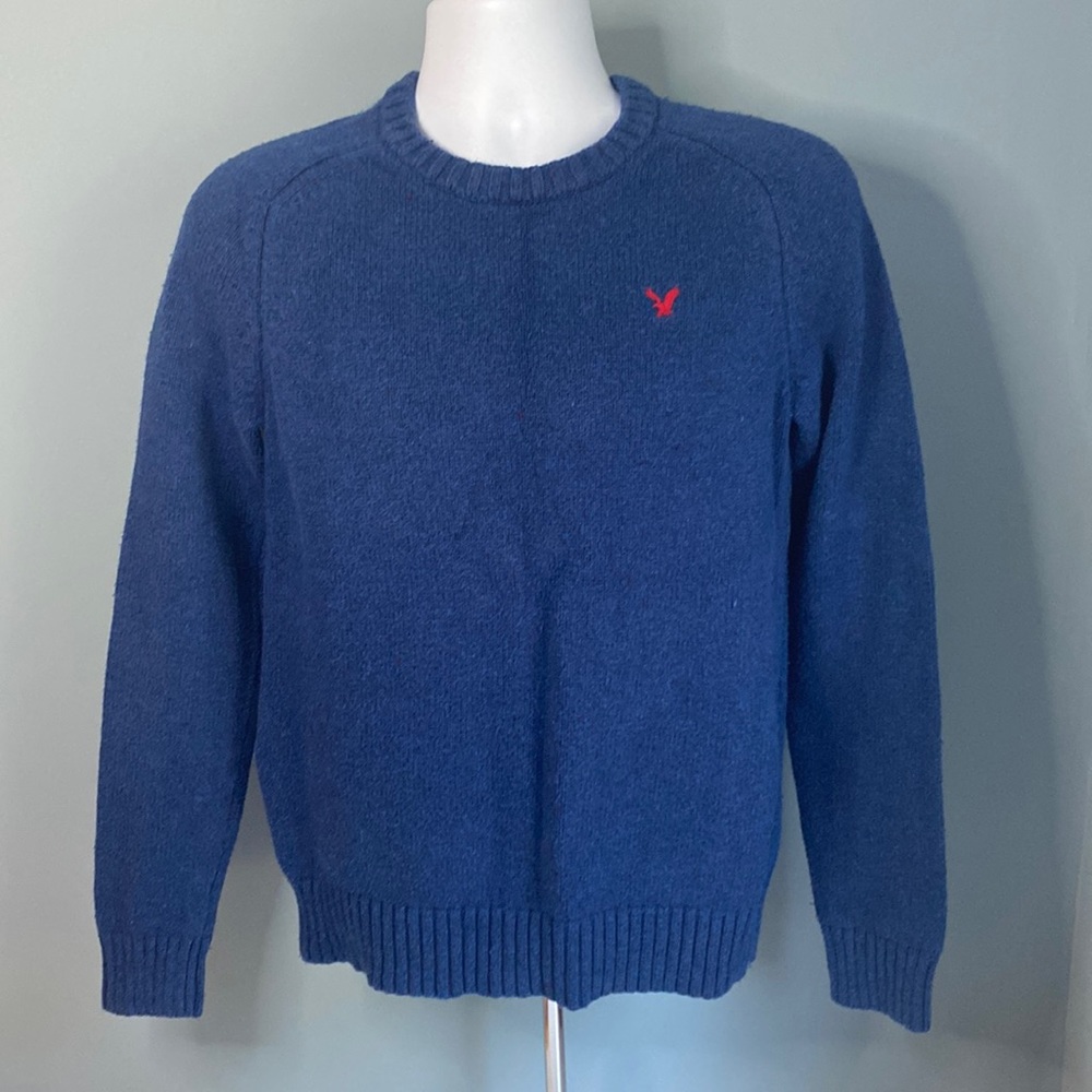American Eagle Outfitters mens sweater blue arm patch Small